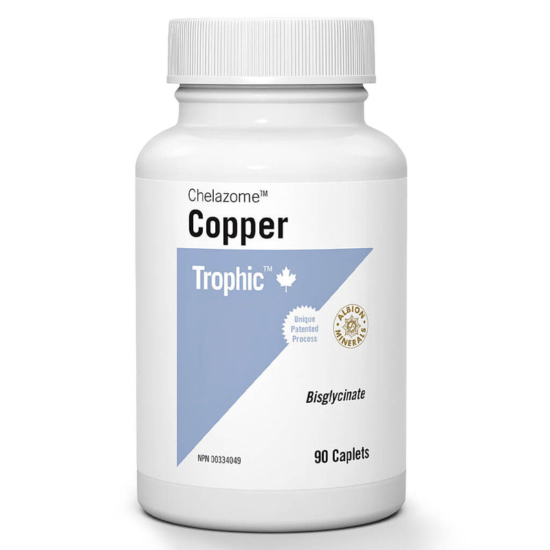 Bottle of Copper Chelazome™ 2 mg 90 Caplets
