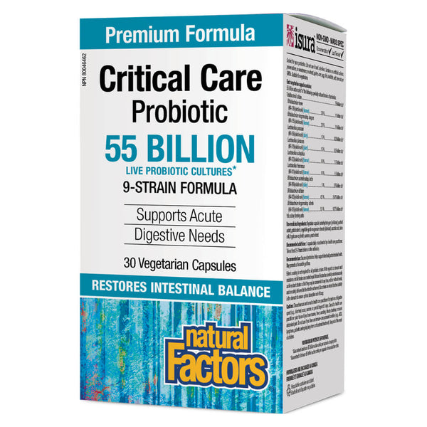 NaturalFactors CriticalCareProbiotic 55BillionLiveProbioticCultures 30VegetarianCapsules
