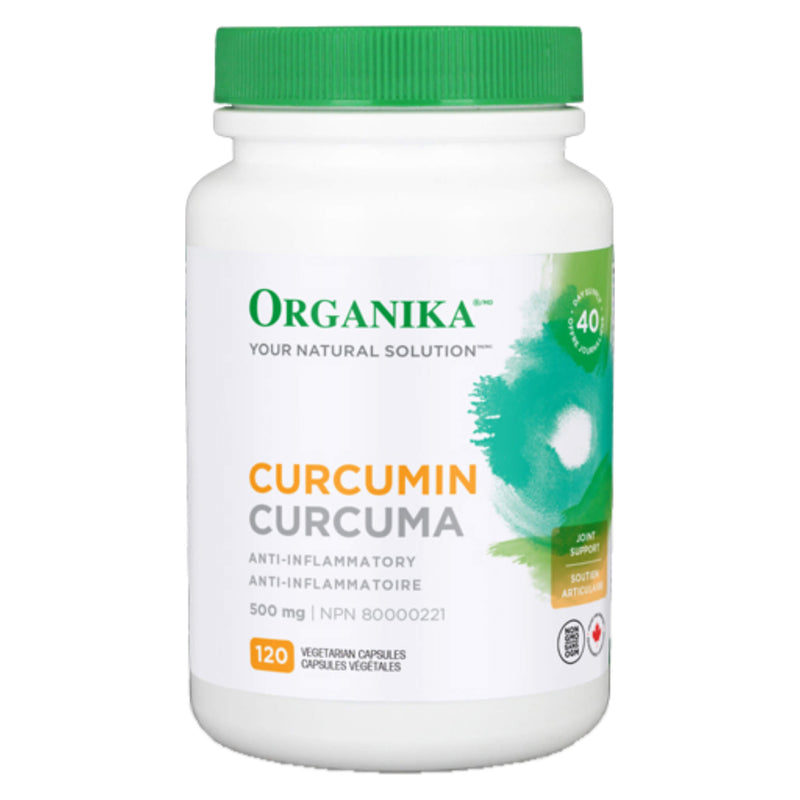 Bottle of Organika Curcumin 500 mg 120 Vegetarian Capsules