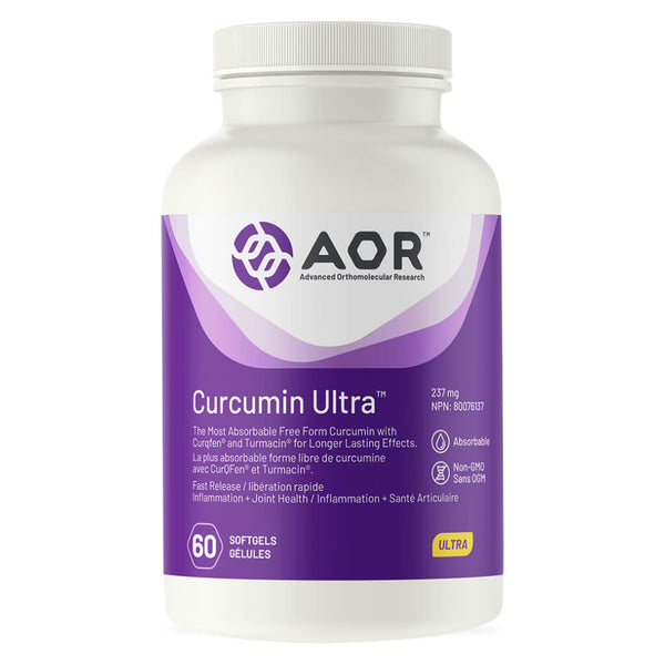 Bottle of AOR Curcumin Ultra 237 mg 60 Softgels