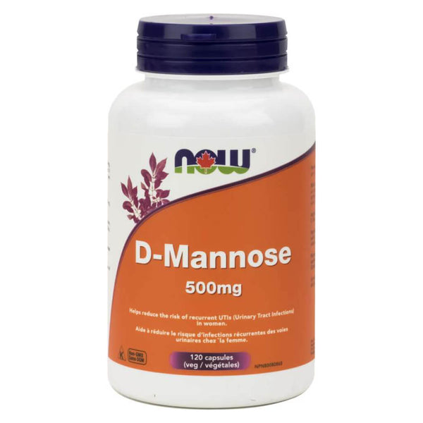 Bottle of D-Mannose 500 mg 120 Vegetable Capsules