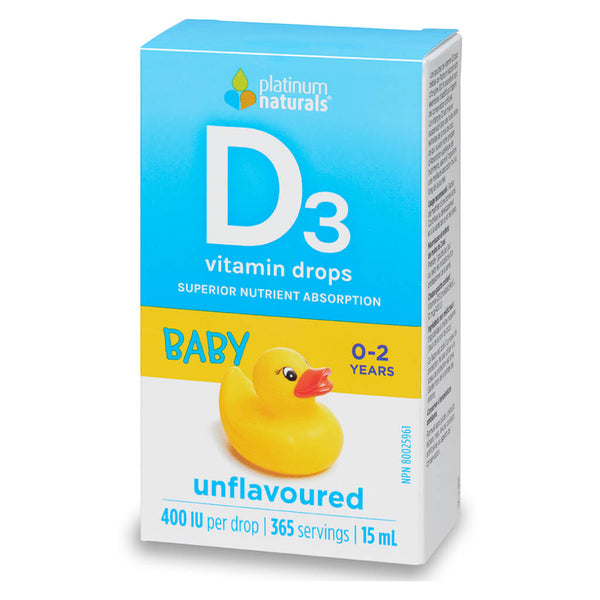 Box of D3 Vitamin Drops Baby Unflavoured 15 Milliliters