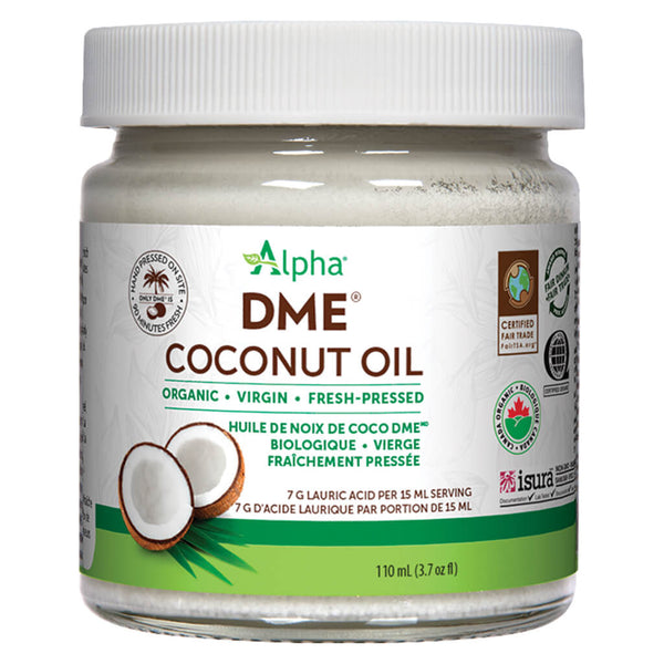Jar of Alpha Health DME Coconut Oil Original Flavour 110 mL