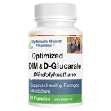 Bottle of Optimum Health Vitamins Optimized DIM & D-Glucarate 60 Capsules