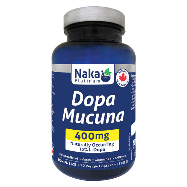 Bottle of Naka DopaMucuna 400mg 90VeggieCaps