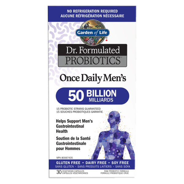 Box of Garden of Life Dr. Formulated Probiotics Once Daily Men's 50 Billion CFU Shelf Stable 30 Vegetarian Capsules