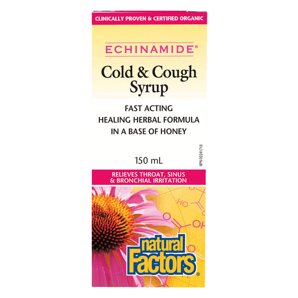 Box of Natural Factors Echinamide® Cold & Cough Syrup 150 Milliliters