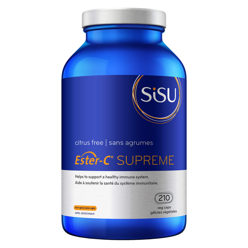Bottle of Sisu Ester-C Supreme 210 Vegetable Capsules