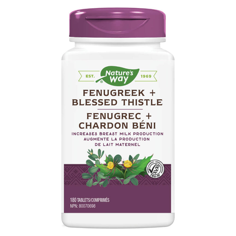 Bottle of Nature's Way Fenugreek + Blessed Thistle 180 Tablets