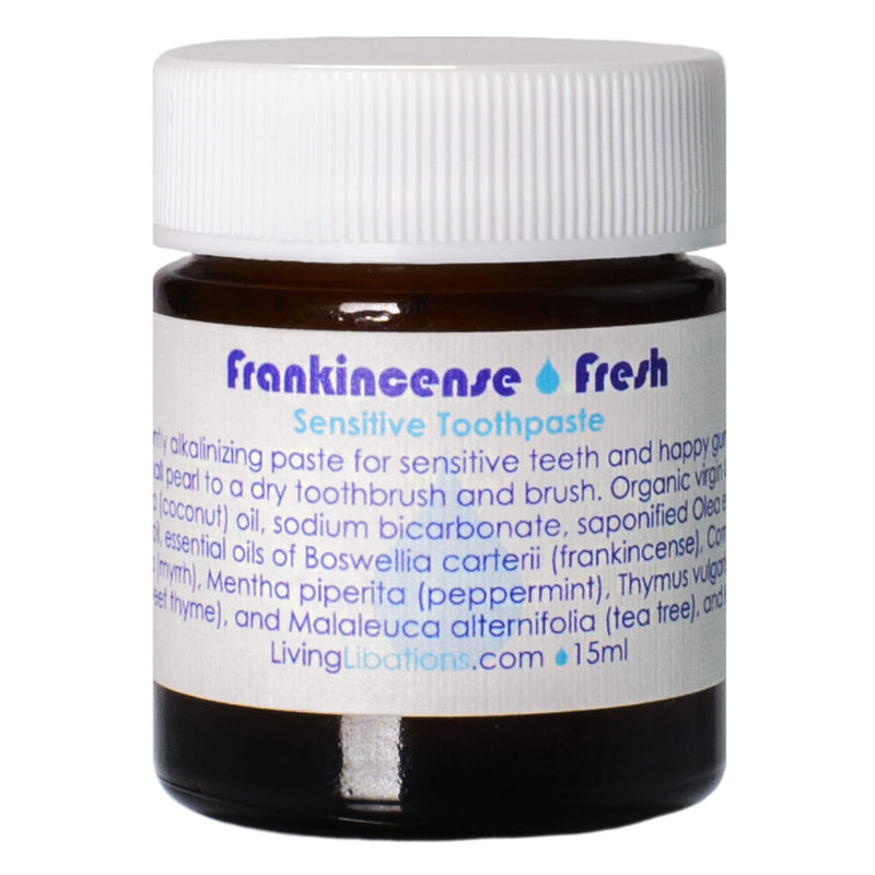 Jar of Living Libations Frankincense Fresh Sensitive Toothpaste 15 Milliliters