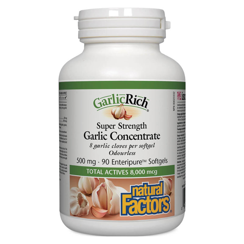 Bottle of GarlicRich® Super Strength Garlic Concentrate 90 Enteric-Coated Softgels