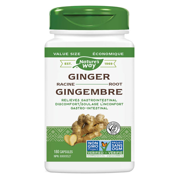 Bottle of Nature's Way Ginger Root 180 Capsules
