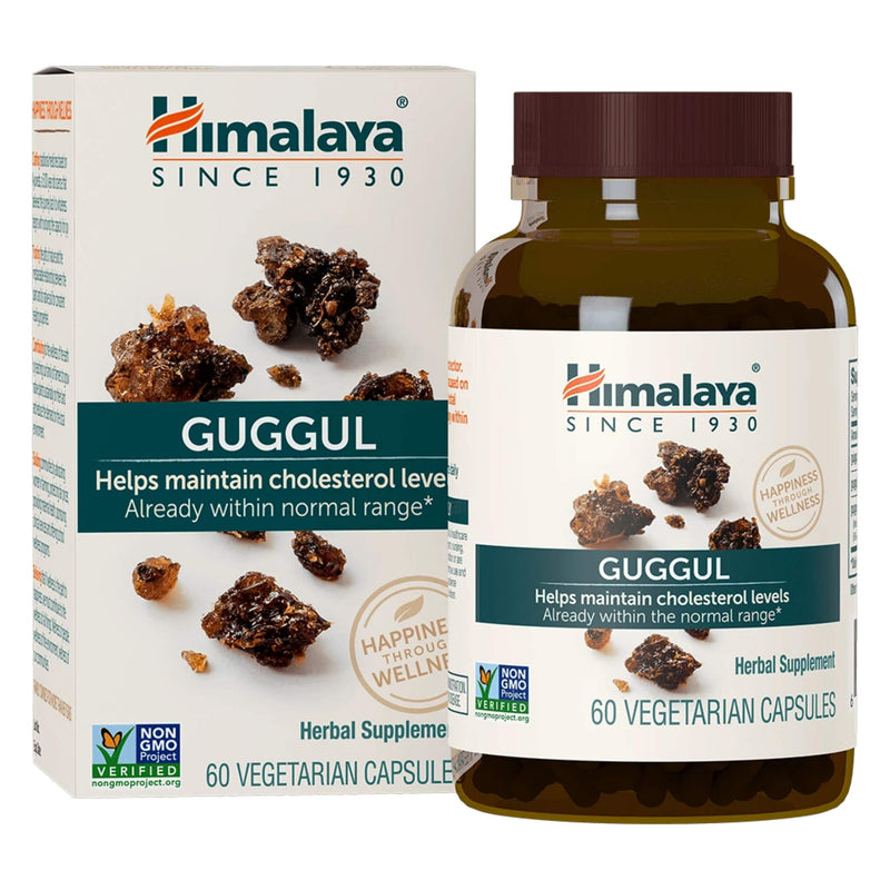 Box and Bottle of Himalaya Guggul 60 Vegetarian Capsules