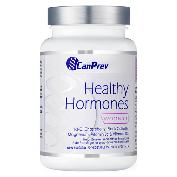 Bottle of CanPrev Healthy Hormones for Women 60 Vegetable Capsules