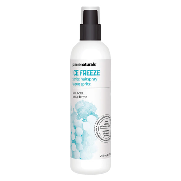 Spray Bottle of Prairie Naturals Ice Freeze Spritz Hairspray 250 Millilters