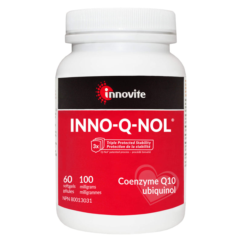 Bottle of Innovite Inno-Q-Nol 100 Milligrams 60 Softgels | Optimum Health Vitamins, Canada