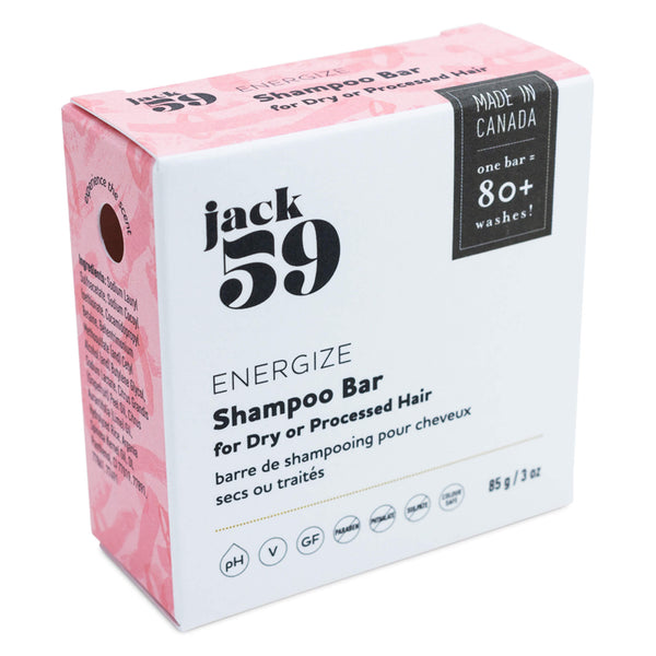 Jack 59 - Energize Conditioner Bar for Dry or Processed Hair 85 Grams 3 Ounces | Optimum Health Vitamins, Canada