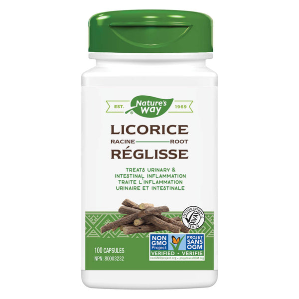 Bottle of Nature's Way Licorice Root 100 Capsules