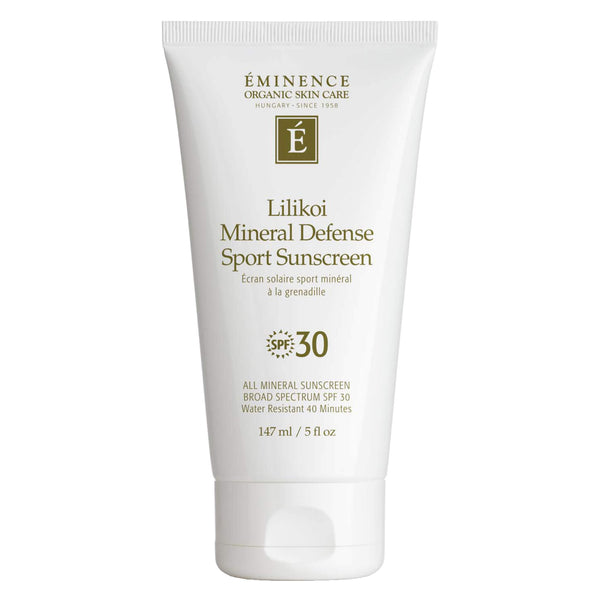 Bottle of Eminence Lilikoi Mineral Defesne Sport Sunscreen SPF 30 5 Ounces