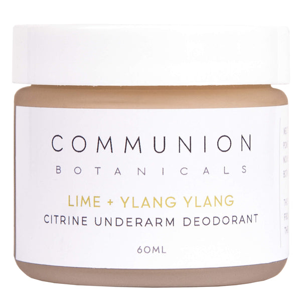 Jar of Communion Botanicals Lime + Ylang Ylang Citrine Underarm Deodorant 60 Milliliters