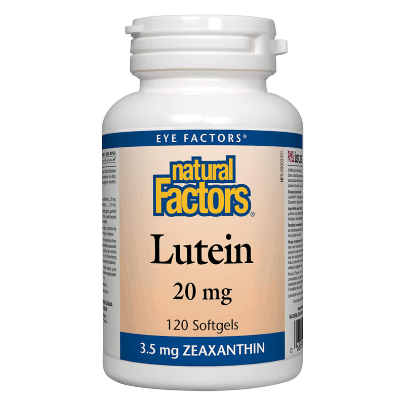 Bottle of Natural Factors Lutein 20 mg 120 Softgels