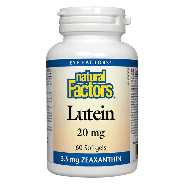 Bottle of Natural Factors Lutein 20 mg 60 Softgels