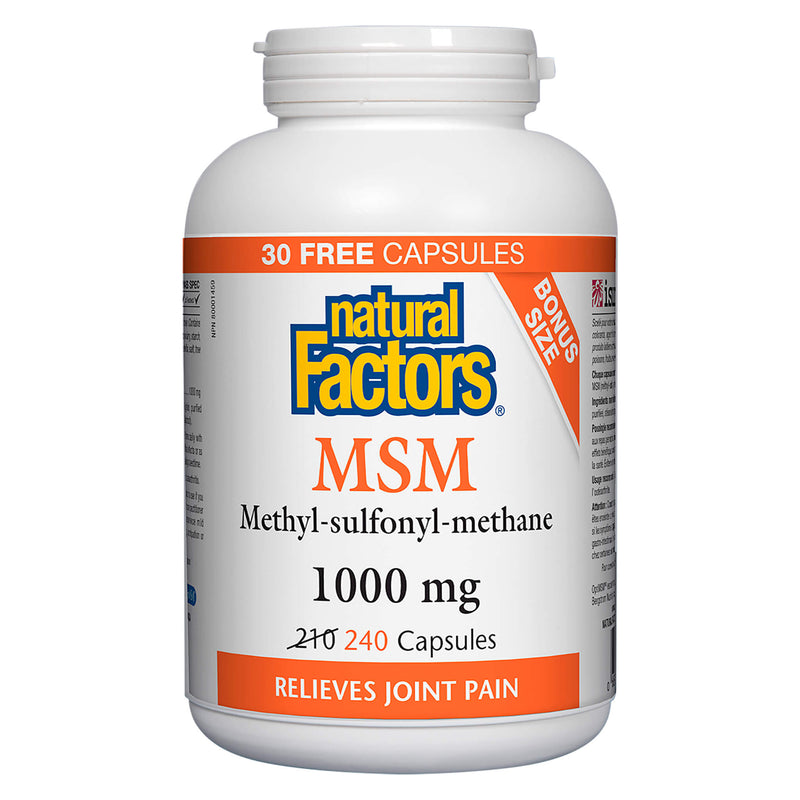 MSM Methyl-sulfonyl-methane 1000 mg (Bonus Size)