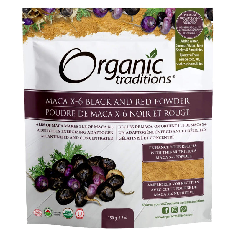 OrganicTraditions MacaX-6BlackAndRedPowder 150g/5.3oz