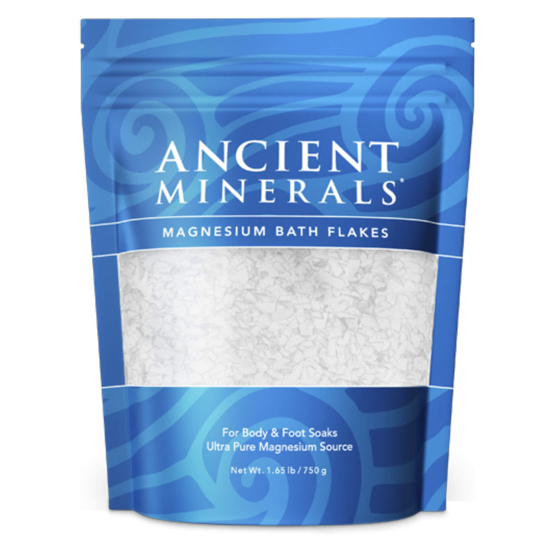 Ancient Minerals - Magnesium Bath Flakes For Body & Foot Soaks 1.65 Pounds 750 Grams | Optimum Health Vitamins, Canada