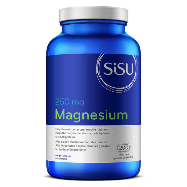 Bottle of Magnesium 250 mg 200 Vegetable Capsules