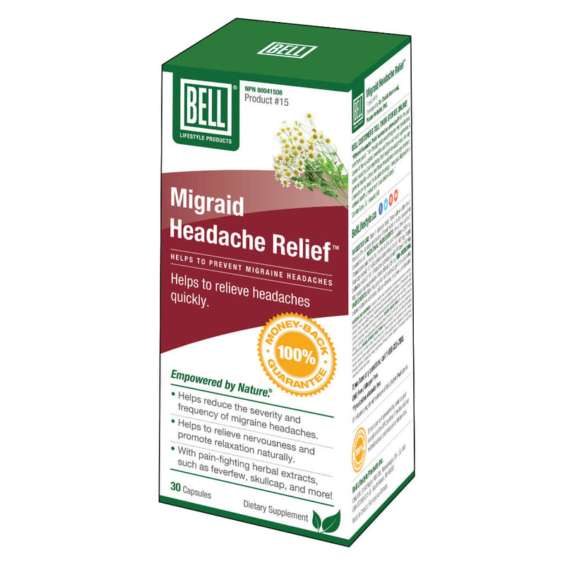 Box of Bell Migraid Headache Relief 30 Capsules