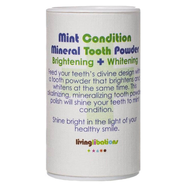 Container of Living Libations Mint Condition Mineral Tooth Powder 30 Milliliters