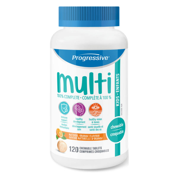 Bottle of Progressive Multivitamins for Kids 120 Chewable Tablets