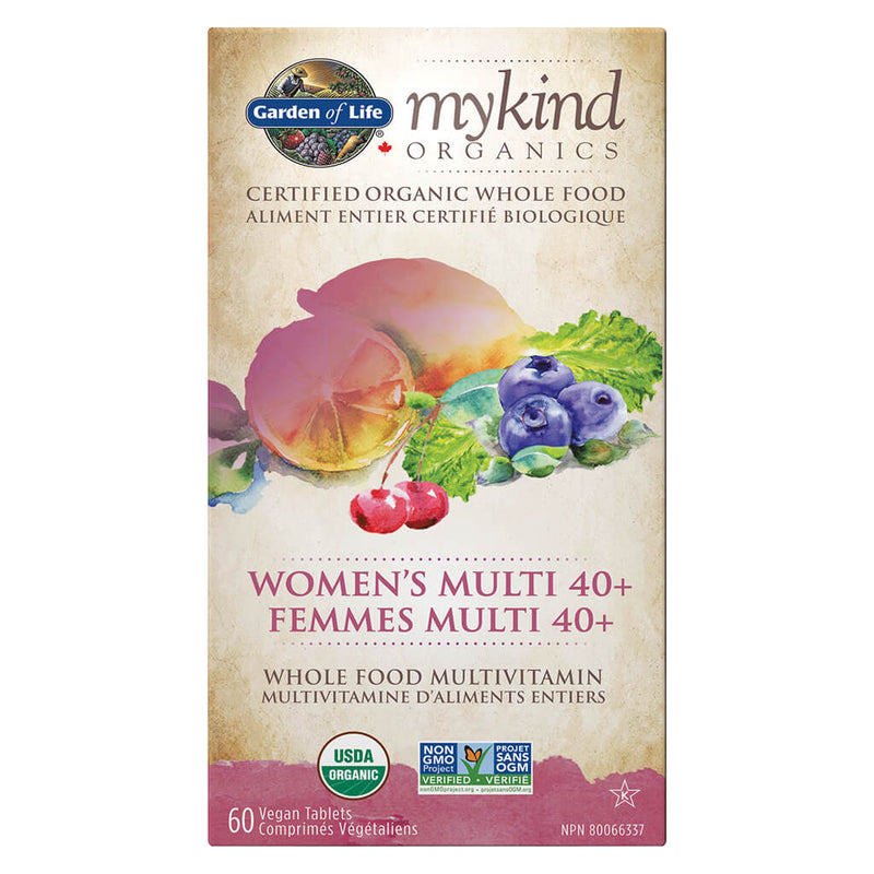 Box of Garden of Life myKind Organics Women's Multi 40+ 60 Vegan Tablets