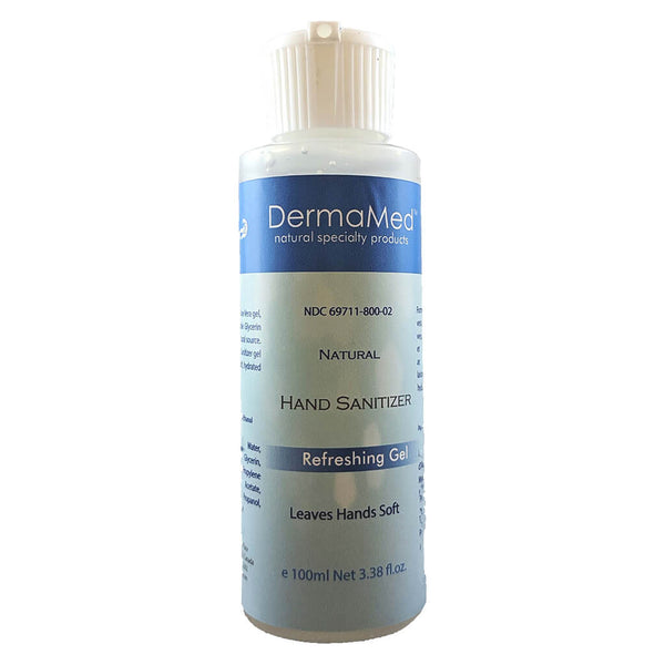 Bottle of DermaMed Hand Sanitizer Refreshing Gel 100 mL