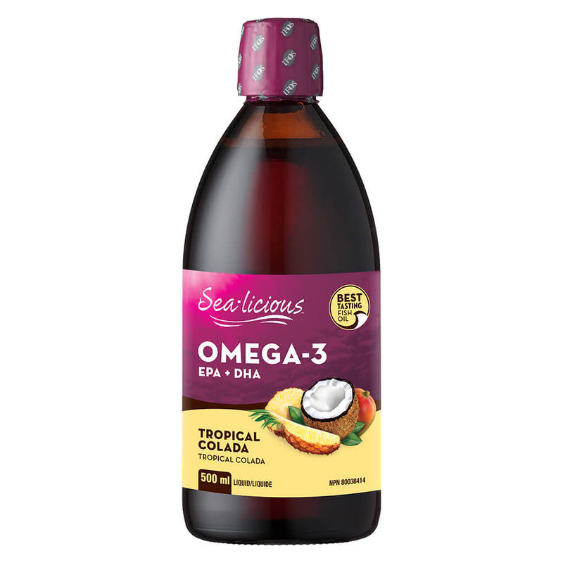 Bottle of Omega EPA + DHA Tropical Colada 500 Milliliters