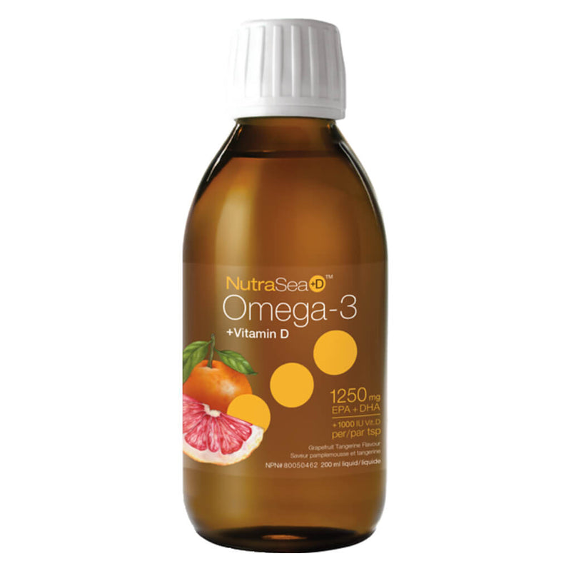 NutraSea +D Omega-3 Liquid Grapefruit Tangerine 200 Milliliters