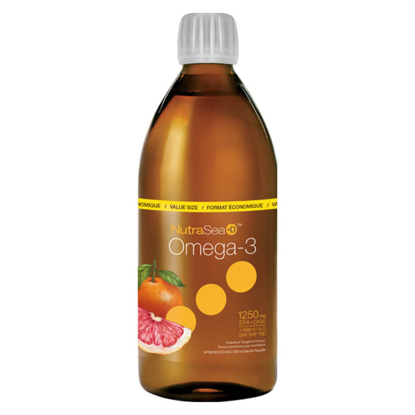 NutraSea +D Omega-3 Liquid Grapefruit Tangerine 500 Milliliters