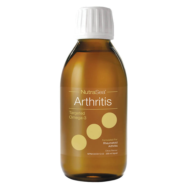 Bottle of NutraSea Arthritis Targeted Omega-3 Citrus Flavour 200 Milliliters