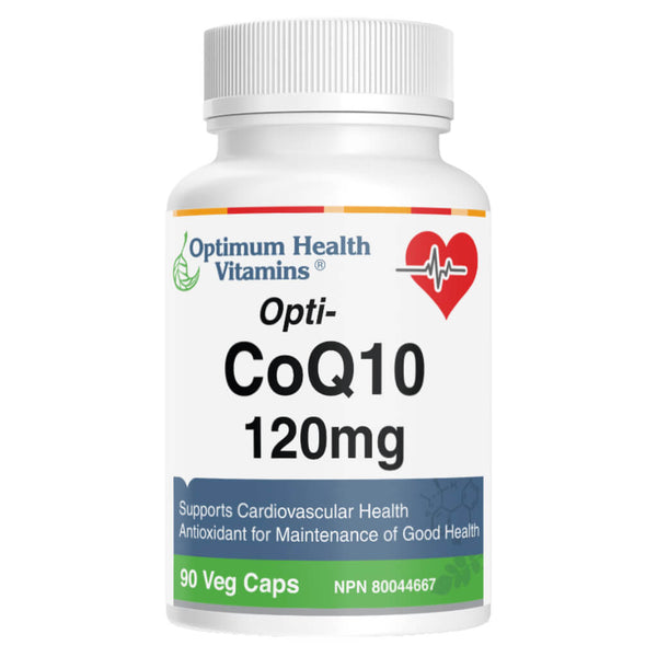Bottle of Opti-CoQ10 120 mg 90 Vegetable Capsules