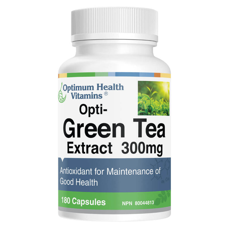 Bottle of Opti-Green Tea Extract 300 mg 180 Capsules
