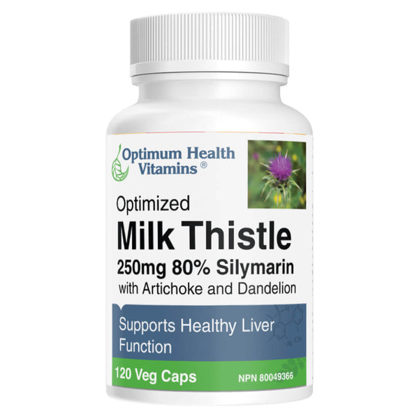 Bottle of Optimized Milk Thistle 120 Vegetable Capsules