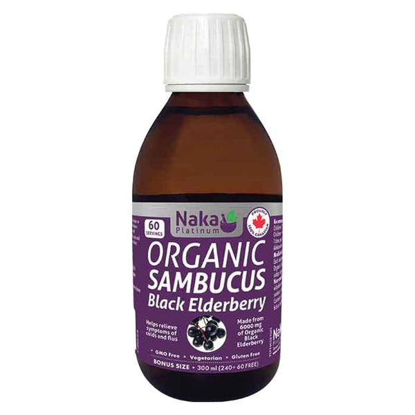 Bottle of Naka OrganicSambucusBlackElderberry 60Servings 300ml