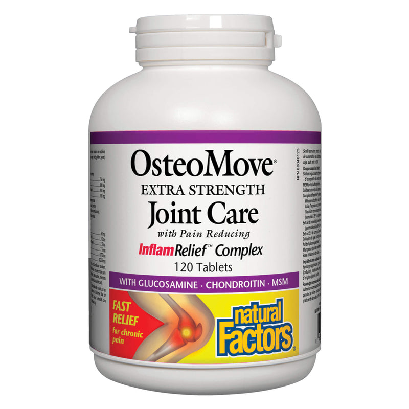 Bottle of Natural Factors OsteoMove® Extra Strength Joint Care 120 Tablets