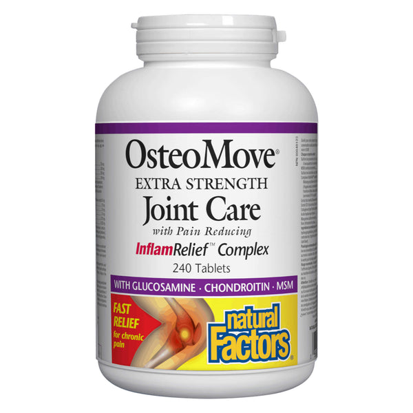 Bottle of Natural Factors OsteoMove® Extra Strength Joint Care 240 Tablets