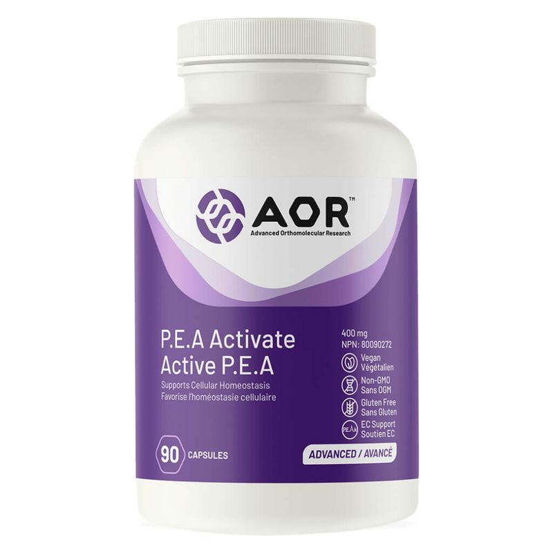 Bottle of AOR P.E.A Activate 400 mg 90 Capsules