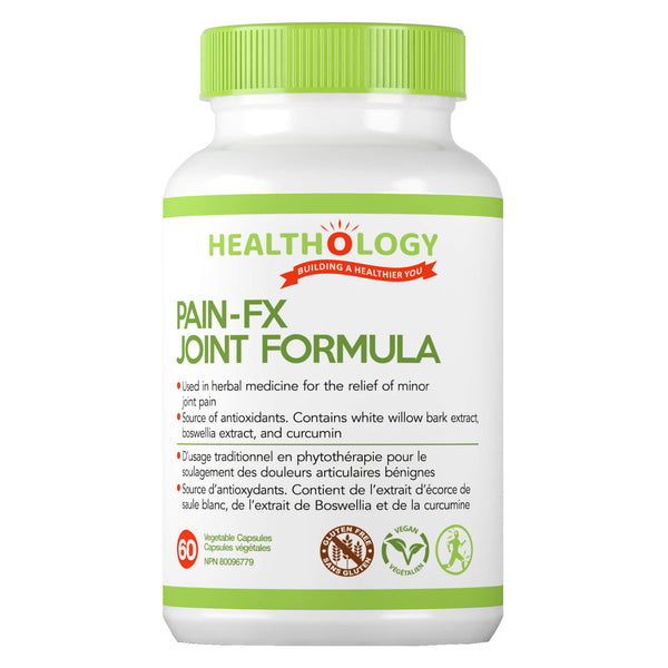 Bottle of Healthology Pain-FX Joint Formula 60 Vegetable Capsules