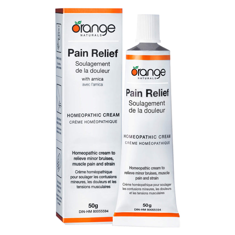 Box and Tube of Orange Naturals Pain Relief Cream 50 Grams