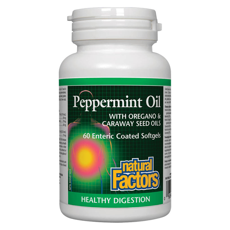 Bottle of Peppermint Oil 60 Enteric-Coated Softgels
