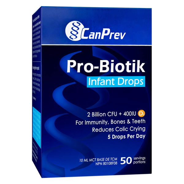 CanPrev Pro-Biotik InfantDrops 2BillionCFU+400IUVitaminD 5DropsPerDay 50Servings